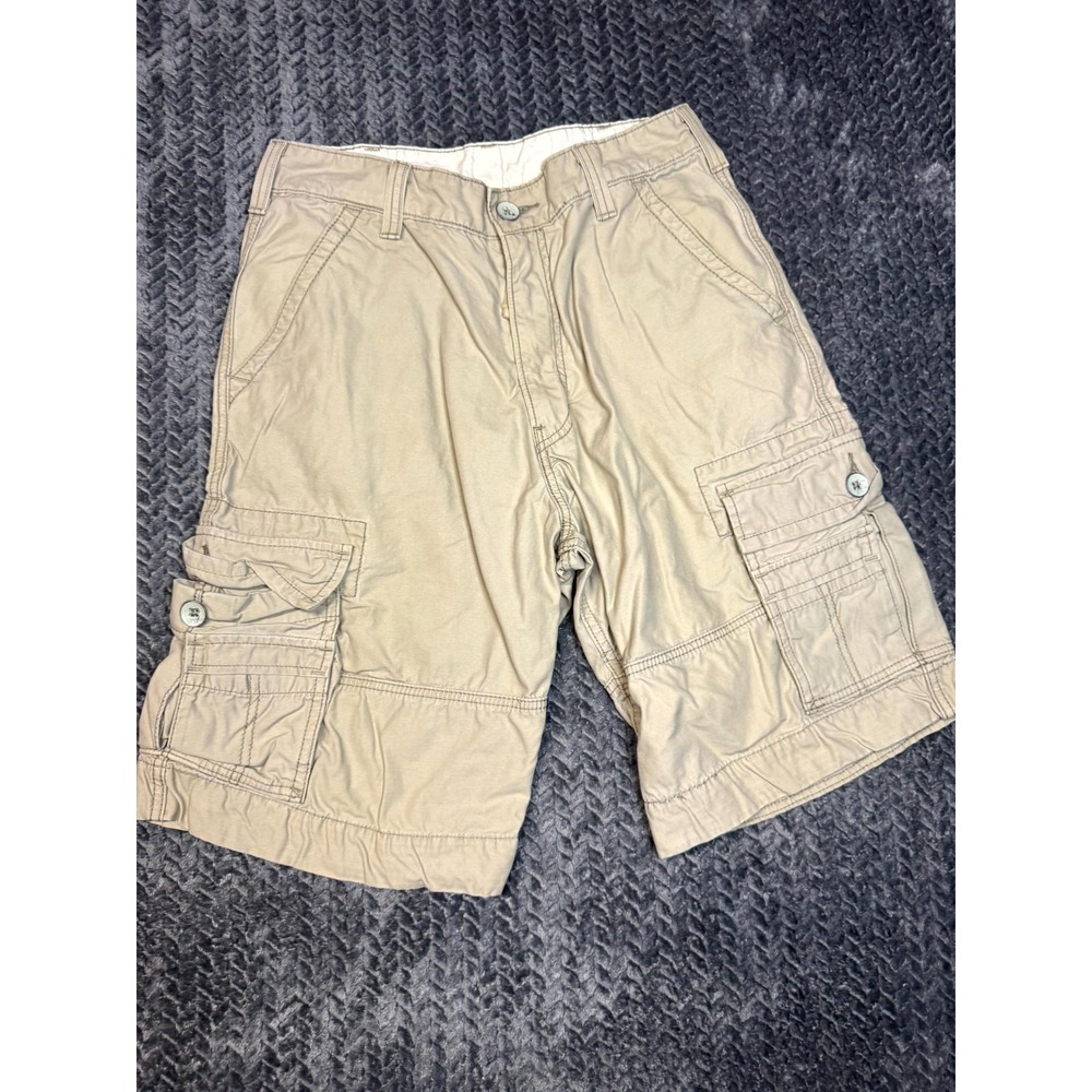 Levi's Cargo Shorts Mens 31 Beige Cotton Mid Rise Utility Pockets Hiking Camping